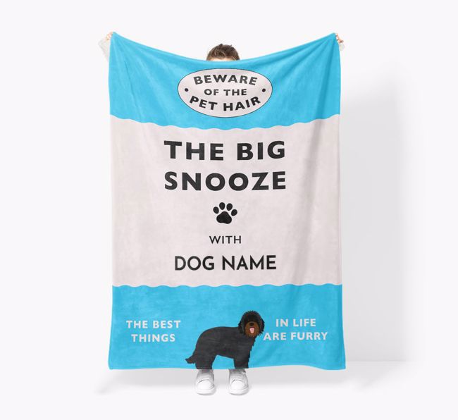 'The Big Snooze' - Personalised Sherpa Fleece Blanket with {breedFullName} Yappicon